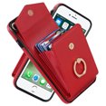 thumbnail image 4 of Wallet Case Compatible with iPhone 8 Plus/7 Plus, Case with Card Holder,with a strap, RFID Blocking Leather Cover 360°Rotation Ring Kickstand Protective Bumper Designed for phone,Red, 4 of 10