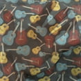 thumbnail image 3 of Guitar Tulle Curtains with Rod Pocket, Antique Wooden Acoustic Guitars Illustration Folk Country Music Flamenco Retro Style, Sheer Drape for Wedding Party 2 Panels, 7 Sizes, Multicolor, by Ambesonne, 3 of 3