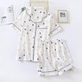 thumbnail image 1 of Novedad de verano japonés, pijama de manga corta de gasa de algodón para mujer, traje de pijama con sección fina en forma de corazón, traje de servicio para el hogar para mujer LingWen 9024715483140, 1 of 1