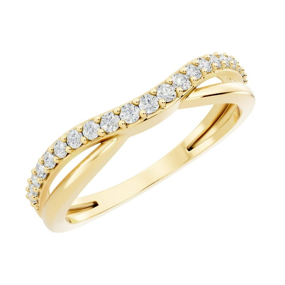 Dazzlingrock Collection 0.25 ctw Round Lab Grown White Diamond Wedding Guard Contour Band for Women in 14K Solid Yellow Gold Size 6.5