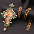 thumbnail image 1 of Collar de Jesús religioso, colgante de cruz Pectoral, crucifijo católico, chapado en oro, joyería religiosa, 1 of 5