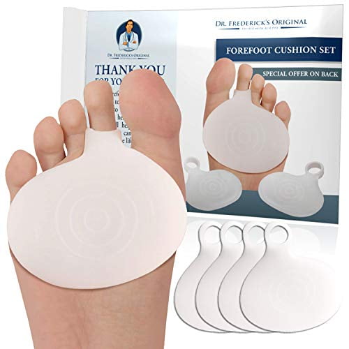 Dr. Frederick's Original Metatarsal Pads - 4 Pc - Ball of Foot Cushions for Rapid Pain Relief - Gel Foot Pads
