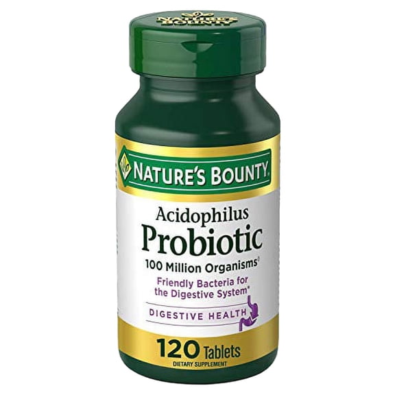NatureÃ¢â‚¬â„¢s Bounty Acidophilus Probiotic, Daily Probiotic Supplement, Supports Digestive Health, 1 Pack, 120 Tablets