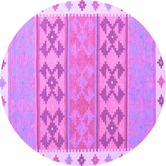 Ahgly Company Indoor Round Southwestern Purple Country Area Rugs, 3' Round