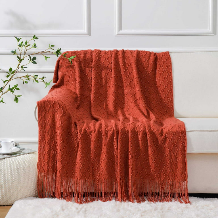 Rust boho throw blanket hotsell