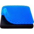thumbnail image 1 of Cojín de gel viscoelástico para asiento, cojín de gel, cojín ergonómico ortopédico para silla de oficina, coche, cojín antiescaras para el coxis, color azul, 1 of 5