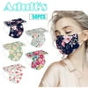 50/100 Stylish Butterfly Print Disposable Face Masks for Adults/Young Women, 3 Ply Breathable Dust Protection Mask with Adjustable Nose Clip & Ear Loops