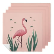 WERPE Flamingo Cloth Napkin Reusable Gift - Premium Polyester Material 4 PCS