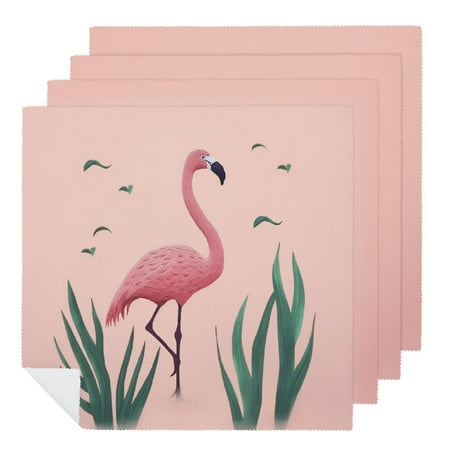 WERPE Flamingo Cloth Napkin Reusable Gift - Premium Polyester Material 4 PCS