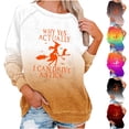 thumbnail image 3 of WREESH Halloween Sweatshirts Women Casual Full Sleeve Round Neck Tops Loose Blouse Print Graphic Sweatshirt Orange, 3 of 5