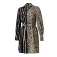 thumbnail image 2 of Liacowi Women Shirt Dress Leopard Print Turn-Down Collar Blouse Elegant Tunic Tops Long Sleeve Short Dress with Belt Office Clothes, 2 of 9