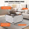 thumbnail image 5 of KFFKFF 31.5" Country-Style Coffee Table, Swivel Lift Top Square Table with Storage Section, Timber Vintage Beverage Table for Lounge, Bedroom, Flat, Studio, Gray & White, 5 of 9