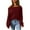 Wine, variant on IROINNID Womens Sweater Off-The-Shoulder Pullover Sweater Solid Color Casual Short Length Long Sleeve Knit Sweater Coat
