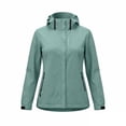 thumbnail image 6 of Plus Size Women's Detachable Hood Windbreaker Jacket, Waterproof Lightweight Packable Full‑Zip Coat with Pockets, Hiking Outerwear for Travel Camping Daily Commute, 6 of 7