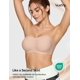 thumbnail image 5 of Sujetador acolchado inalámbrico sin tirantes Bra Vertvie para mujer, color piel, 5 of 7