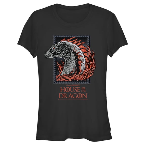 Junior's Game of Thrones: House of the Dragon Fire Dragon Portrait Graphic Tee Black X Large
