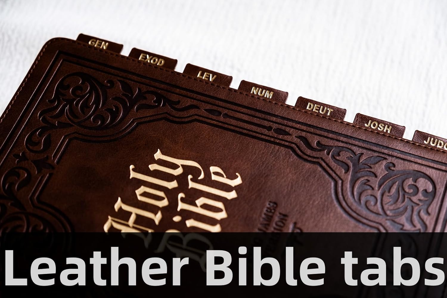 -Leather Bible Tabs, Bible Tabs for Women and Men(Gold Foil Lettering) Large Print Stickers, Easy to Read and Apply, 80 Chapters Labels for Easy Navigation (Brown Small)