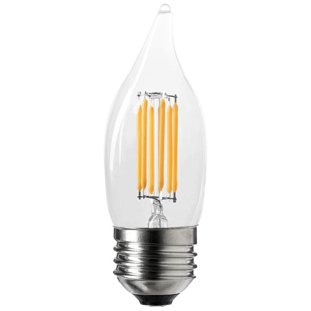 Luxrite LED Edison Chandelier Bulb, 6W (60W Equivalent), 2700K Warm