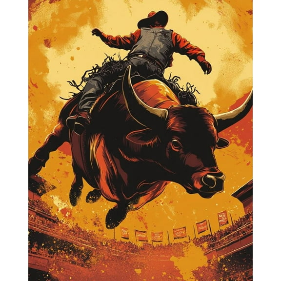 Paint by Numbers for Adults Kids Beginner Flaming Bull DIY Acrylic Painting by Numbers Kits with Brushes Acrylic Pigment Home Decoration Gifts 16 x 20 inch