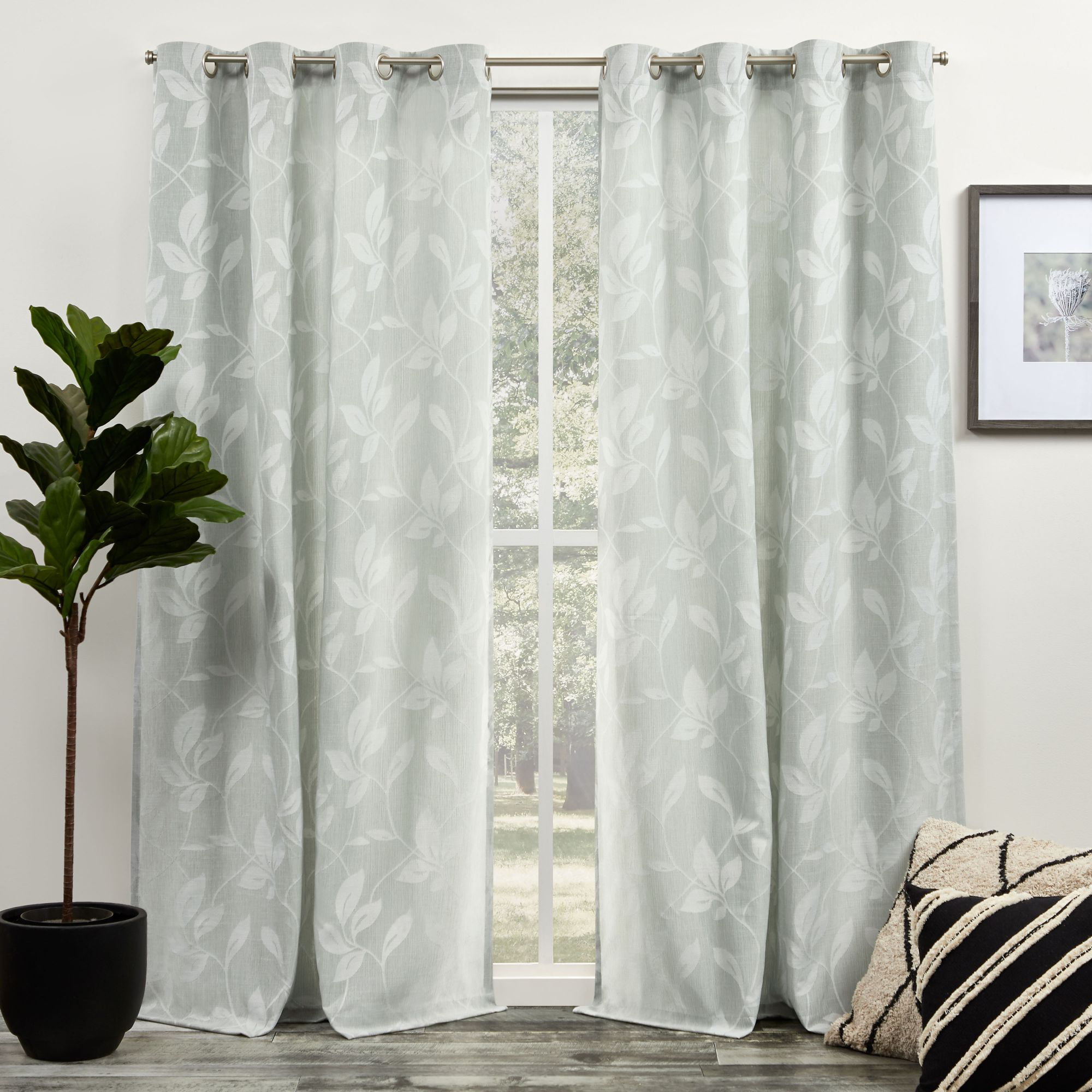 Grey 54x84 Exclusive Home Curtains Skylar Light Filtering Grommet Top Curtain Panels