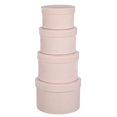 thumbnail image 1 of Set de 4 cajas de regalo GNFlus redondas de terciopelo rosa claro, 1 of 7