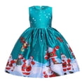 thumbnail image 1 of PMVFHDE Robes Filles Enfants Enfant Robe de Concours Robe de Danse de Noël pour Fête et Célébrations Vert, 4-5 Ans, 1 of 4