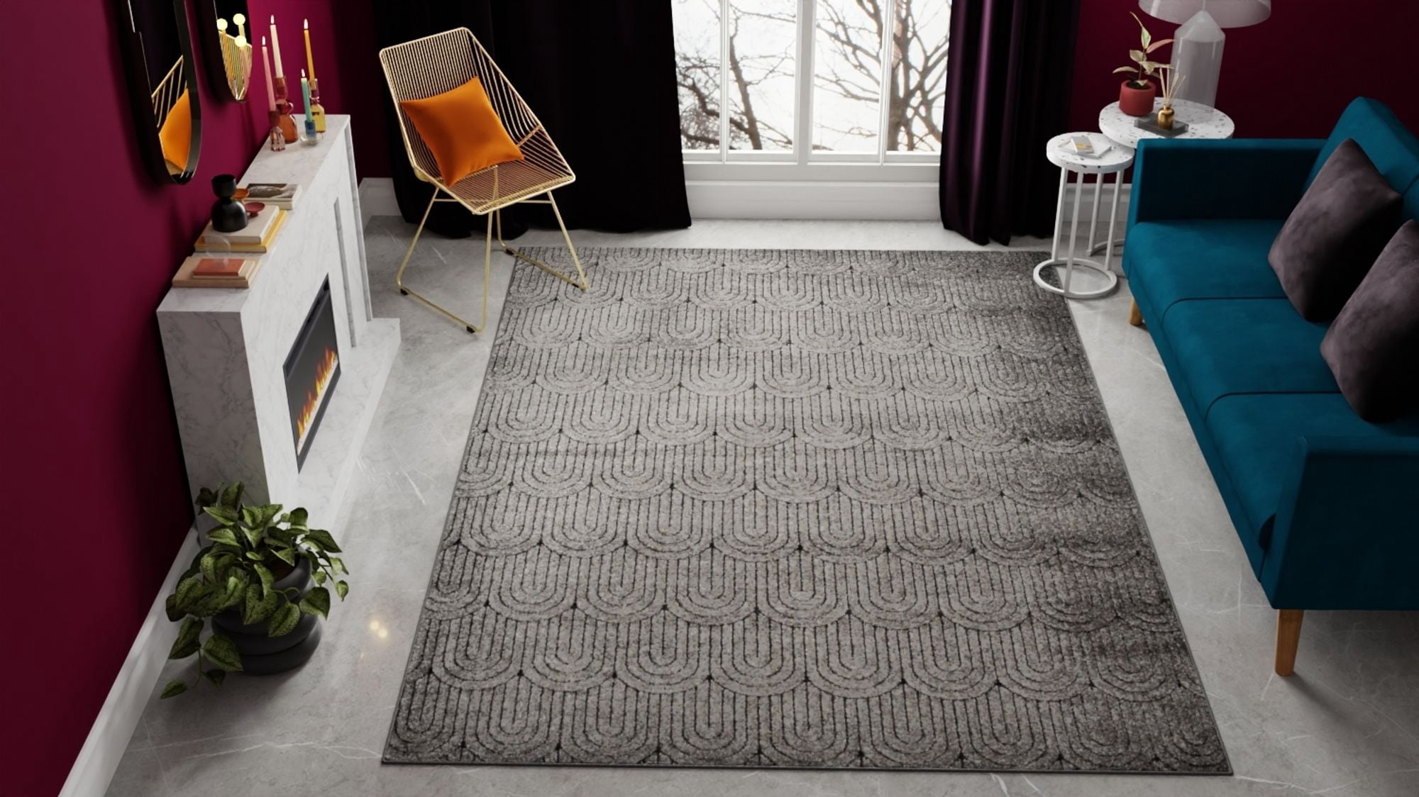 Rugs America Chanai CN40E Contemporary Geometric 5'0" X 7'0" Area Rug
