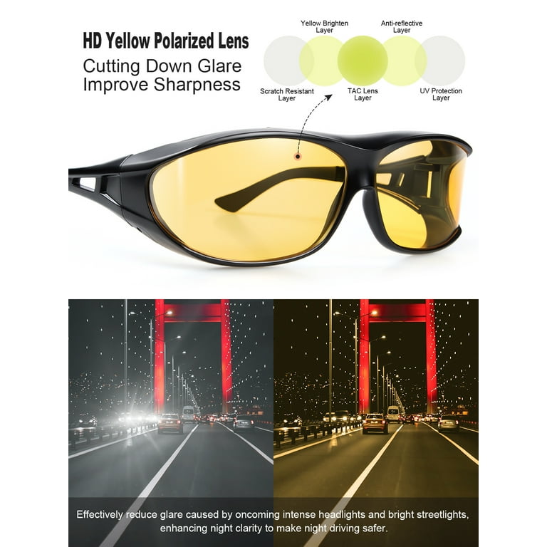 TINHAO Night Driving Glasses for Men Women Polarized HD Night