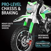 SYX MOTO 58cc Kids Mini Dirt Bike - 4-Stroke Gas Pit Bike, Pull Start, Off-Road Bike for Boys & Girls, Black/White
