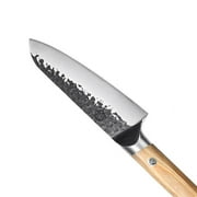 MITSUMOTO SAKARI 7 inch Japanese Santoku Chef Knife, High Carbon Stainless Steel Kitchen Cooking Knife