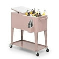 thumbnail image 4 of Magshion 80-Quart Patio Rolling Ice Chest Cooler Cart with Bottle Opener, Outdoor Ice Cooler Trolley with Wheels and Handle, Bar Drink Cooler Beverage Cart with Shelf for Party, 4 of 7