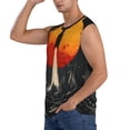 thumbnail image 3 of Fotbe Retro Space Rocket Launch Men's Camiseta sin Mangas Estampada para Hombres, Playera Casual para Gimnasio, Entrenamiento, Playa-Small, 3 of 7