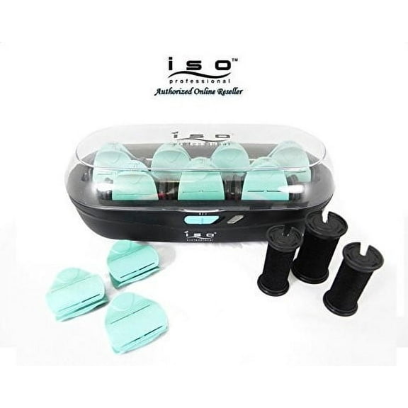 Iso Beauty Diamond Collection Hot Hair Rollers, Black & Blue, 20 Ct