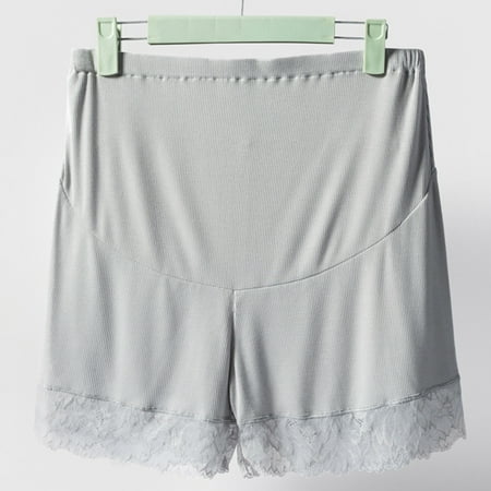 

QIPOPIQ Underwear for Women Plus Size Comfortable Pregnant Lace High Waist Bottoming Safety Shorts Panties