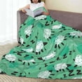 thumbnail image 6 of Bingfone Sheep Zzz Print Flannel Fleece Blanket Throw Blanket for Bed,Sofa,Couch,Travel,Camping(60"x50" ), 6 of 8