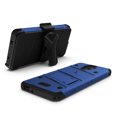 thumbnail image 3 of ZIZO BOLT Series Cricket Icon Smartphone Case | Heavy-duty Military-grade Drop Protection w/ Kickstand Included Belt Clip Holster Tempered Glass Lanyard (Blue/Black), 3 of 6