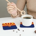 thumbnail image 5 of Arizona Flag Leather Drink Coasters for Drinks (6 Pack) for Tabletop Protection Square, 5 of 6