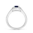 thumbnail image 2 of ANGARA Natural Oval Blue Sapphire Halo Ring with Diamond Accents in 14K White Gold for Women (Size-6x4mm) | September Birthstone, Anniversary, Jewelry Gift for Women | Natural Blue Sapphire Ring, 2 of 9