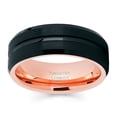 thumbnail image 2 of 8MM Rose Gold Tungsten Ring Anniversary Ring Men & Women Black Tungsten Ring Rose Gold Comfort Fit Ring, 2 of 2