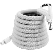 ZVac Universal Central Vacuum Hose - 30FT Direct Connect Low Voltage Electric Hose with On/Off Button - Ergonomic Gas Pump Swivel Handle - Compatible with Beam, Nutone, Electrolux, Hayden & More