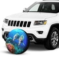 thumbnail image 2 of KAKALAD Ocean Sea Animal Dolphin 02 Spare Tire Cover Universal Vehicle Accessories Buckle Car Tools 17”in, 2 of 6