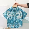 thumbnail image 2 of Ugoldhm Hawaiian Printed Button Down Shirt for Boys Short Sleeve Cotton Casual Holiday Summer Beach Shirts Size 1-12, 2 of 3