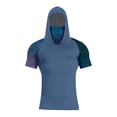 thumbnail image 4 of Men Summer Quick Dry Short Sleeve Hooded T Shirt with Face Cover Breathable Sun Protection Athletic Tops for Fishing Hiking Running Workout Outdoor Sports, 4 of 6