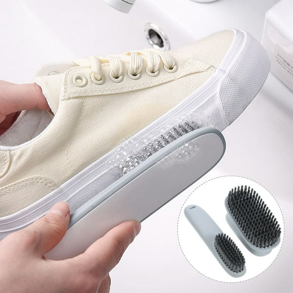 WHAMVOX Portable Shoe Cleaning Brush with Soft Bristles for Clothes and Shoes Made of PP Grey