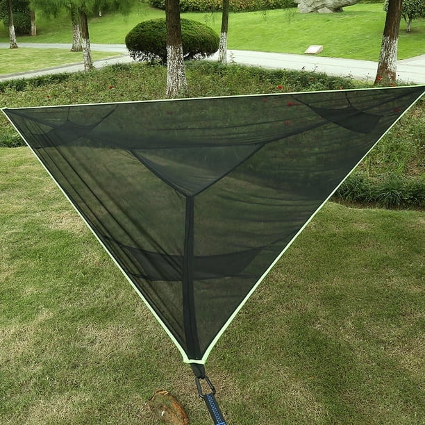 Hamaca triangular con red antivuelco con capacidad de carga de 300 kg, hamaca de exterior para varias personas