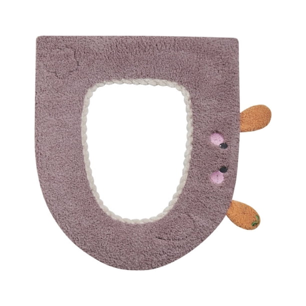 Puntoco Cojín de Asiento de Inodoro Funda de Inodoro Engrosada para Las Cuatro Estaciones Cojín de Asiento de Inodoro de Punto Funda de Inodoro Lavable para el hogar Estera de Funda de Asiento de