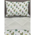 thumbnail image 3 of Cactus Comforter & Sham Bedding Set, Thorny Vintage Hawaiian Nature Flourishing Succulents and Cactus Bouquets Picture, 3 pcs Duvet Set Microfiber Filling Quilt, 5 Sizes, Multicolor, by Ambesonne, 3 of 4
