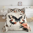 thumbnail image 4 of Butterfly Bedding Vintage Butterfly Comforter Set Queen Size Rustic Farm Butterfly Bedding Comforter Sets Colorful Butterfly Print Duvet Insert Garden Style Floral Quilt, 4 of 6