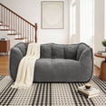 thumbnail image 5 of PamapicLife Double Seater Teddy Fabric Foam Filled Bean Bag Chair for Living Room, Gray, 5 of 8