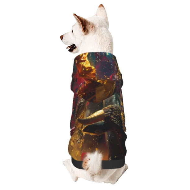 Balery Colorful Bull Western Man Sudadera con Capucha para Perros Pequeños – Ropa para Mascotas, Disfraz para Perros y Gatos, Ideal para Fiestas y Cosplay-Medium